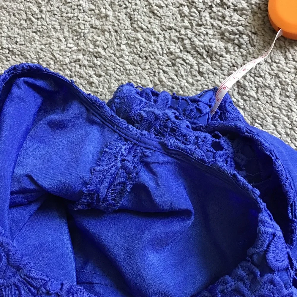 J. Crew Crochet Lace Sheath Dress - Royal Blue - Sleeveless - Picture 5 of 7